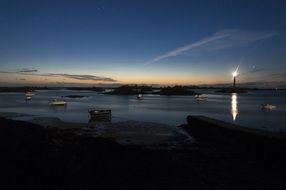 lighthouse in sea night view