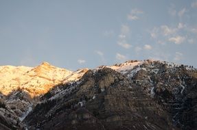 mountains in sunny wintry day