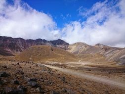 scenic mountains in desert, mexico, nevado de toluca
