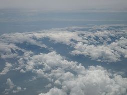 sky with fluffy clouds scene