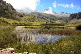 Landscape of the beautiful lake in Spain