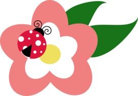 Clip art of the flower and ladybug