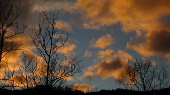 evening cloudy sky in the countryside