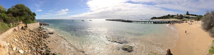 panoramic ocean view in sunlight