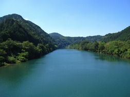 beautiful hida river in japan