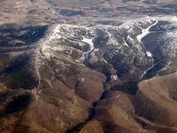 Aerial view of hills and mountains in Spain