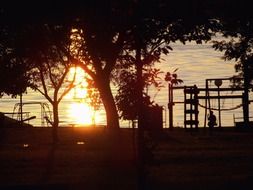 sunset on the city coast