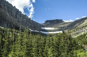 high gray mountain in Glacier National park