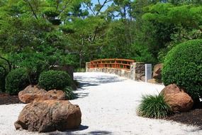 road over a bridge in a japanese garden in florida