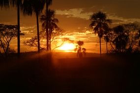 landscape of sunset in the mountains in the tropics