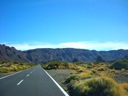 asphalt road in the mountains of tenerife