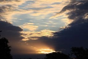bright clouds at sunrise