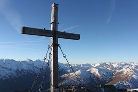 cross on rastkogel mountain