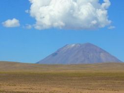 distant view of the volcano el misti in peru