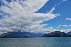 idyllic landscape of mountain lake