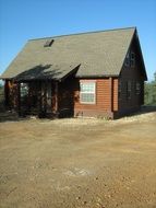 wooden hut as a rural house