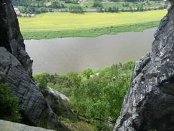 view from schrammsteine at summer, germany, Elbe Sandstone Mountains