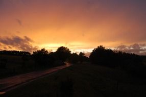 sunset germany landscape sky