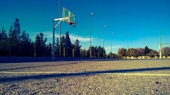 basketball court in light and shadow