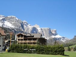 ski resort in summer in dolomites mountains