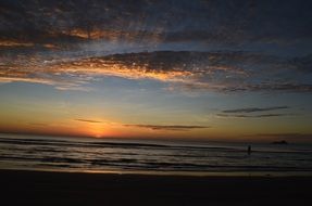 beach sunrise o ocean sea sunset