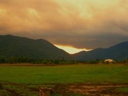 remote view of the Caucasus mountains in Georgia