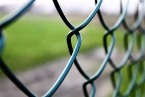 grid near the green meadow