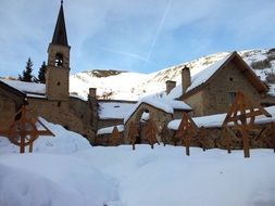 snow cemetery mountain