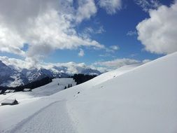 mountain winter landscape on a sunny day