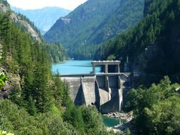 ross dam in landscape, usa, washington