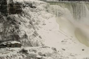 frozen niagara waterfall in winter