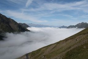 Sea of clouds near the mountain