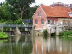 mill on the pond in france