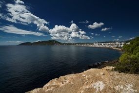 white clouds over the picturesque harbor