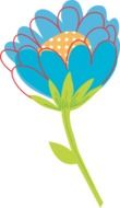 graphic blue flower