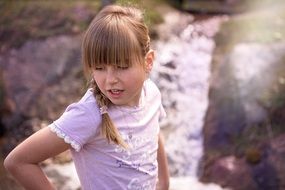 girl on nature on a sunny day