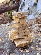 Yellow stacked stones