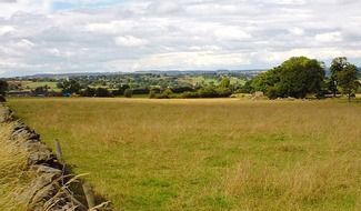 panorama of a pasture on a farm in England