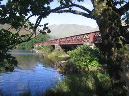 railway bridge over the river in Scotland