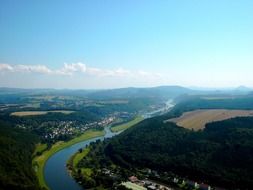 Elbe Sandstone Mountains and the Elbe River in Switzerland