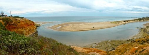 panorama of the estuary in the area of onkaparinga in south australia