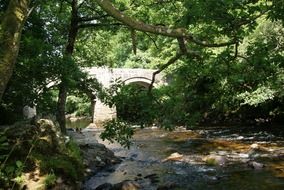 stone bridge over a rough stream