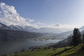 lake alpnacher in the evening