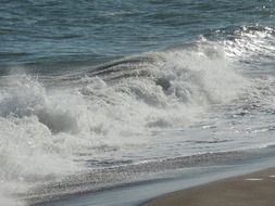 dramatic waves on mediterranean beach