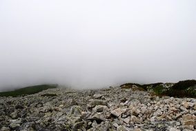 thick fog over the Tatra Mountains