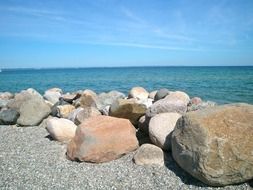 idyll water and rocks on the beach of the baltic sea