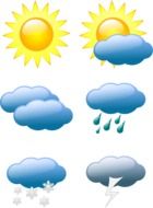 weather symbols on transparent background