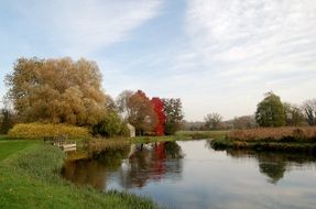 Landscape with the river in autumn