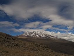 snow on top of a volcano