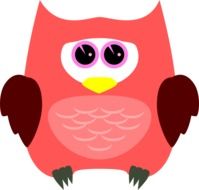 cute pink owl as an illustration